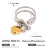 Wholesale Ring Stainless Steel Geometric Doublelayer Hollow Paperclip Style Electroplated