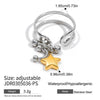 Wholesale Ring Stainless Steel Geometric Doublelayer Hollow Paperclip Style Electroplated