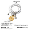 Wholesale Ring Stainless Steel Geometric Doublelayer Hollow Paperclip Style Electroplated