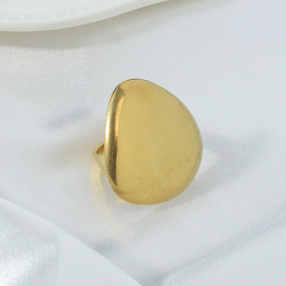 Wholesale Ring Stainless Steel Geometric Drop Shape Retro Electroplated For Women