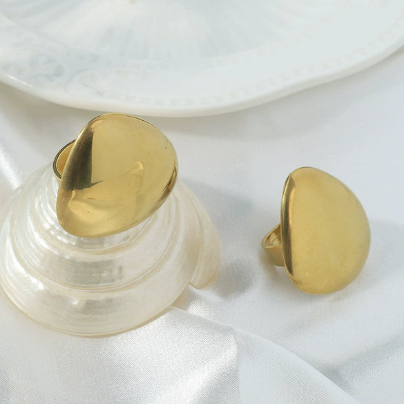 Wholesale Ring Stainless Steel Geometric Drop Shape Retro Electroplated For Women