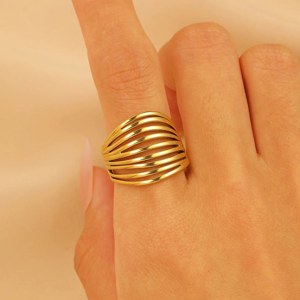 Wholesale Ring Stainless Steel Geometric Electroplated Jewelry For Women