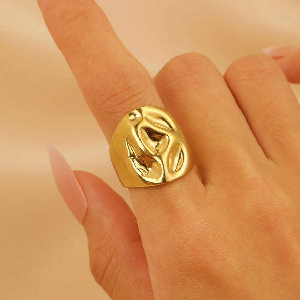 Wholesale Ring Stainless Steel Geometric Electroplated Jewelry For Women