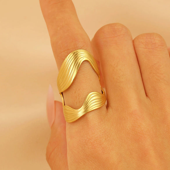 Wholesale Ring Stainless Steel Geometric Electroplated Jewelry For Women