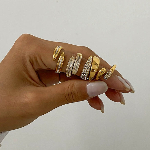 Wholesale Ring Stainless Steel Geometric Electroplated Jewelry