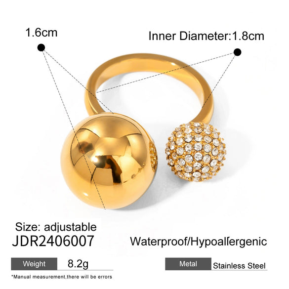 Wholesale Ring Stainless Steel Geometric Electroplated Jewelry