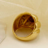 Wholesale Ring Stainless Steel Geometric Electroplated Real Gold Nonfading Horn Design Fashionable