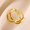Wholesale Ring Stainless Steel Geometric Electroplated