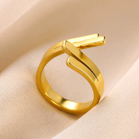 Wholesale Ring Stainless Steel Geometric Electroplated
