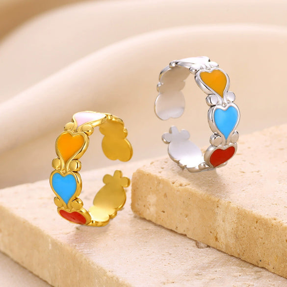 Wholesale Ring Stainless Steel Geometric Electroplated