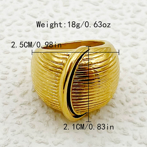 Wholesale Ring Stainless Steel Geometric Electroplating Design