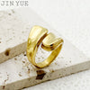 Wholesale Ring Stainless Steel Geometric Electroplating Design