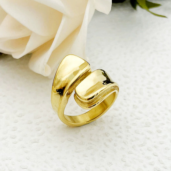 Wholesale Ring Stainless Steel Geometric Electroplating Design