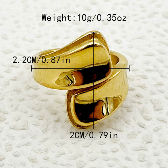 Wholesale Ring Stainless Steel Geometric Electroplating Design