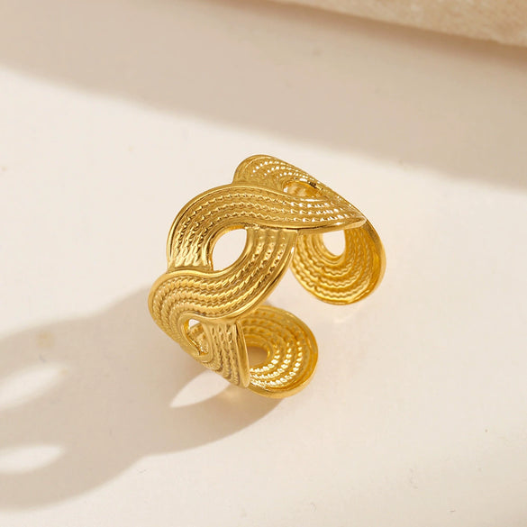 Wholesale Ring Stainless Steel Geometric Electroplating Style For Women