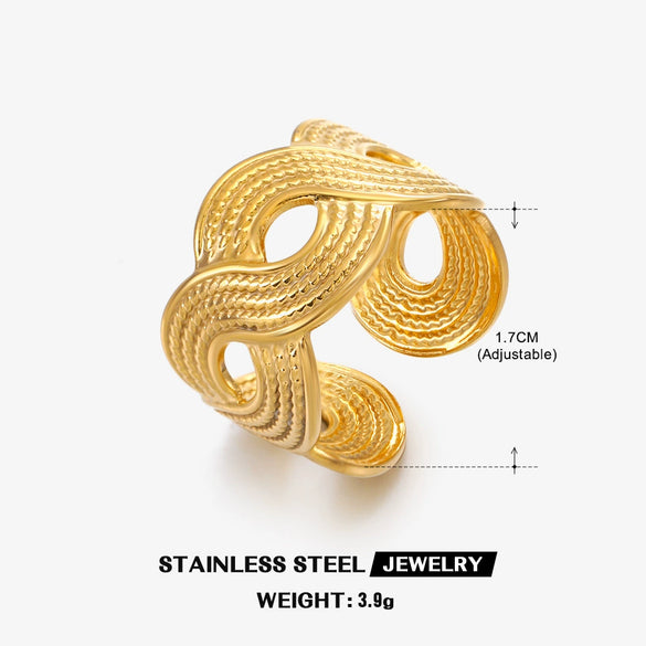 Wholesale Ring Stainless Steel Geometric Electroplating Style For Women