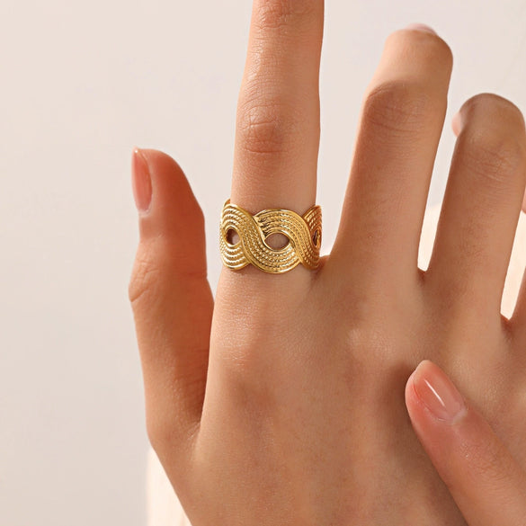Wholesale Ring Stainless Steel Geometric Electroplating Style For Women