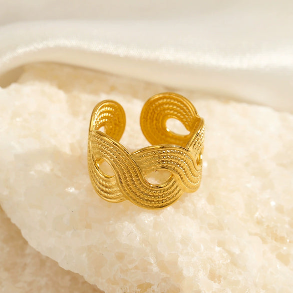 Wholesale Ring Stainless Steel Geometric Electroplating Style For Women
