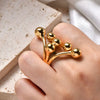 Wholesale Ring Stainless Steel Geometric Fashionable Vacuum Electroplated