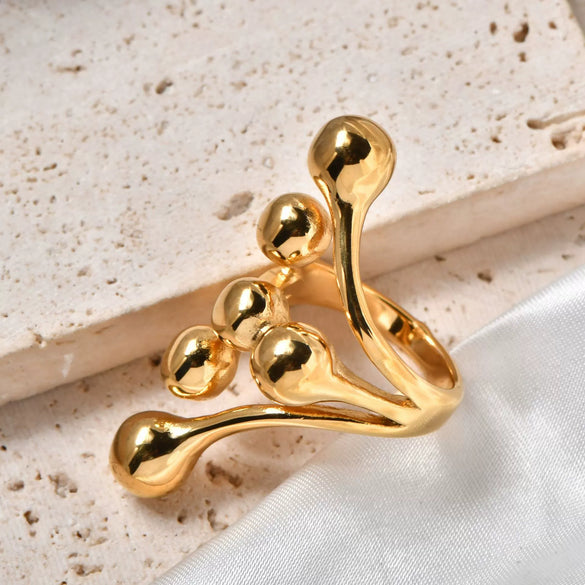 Wholesale Ring Stainless Steel Geometric Fashionable Vacuum Electroplated