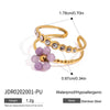 Wholesale Ring Stainless Steel Geometric Flower With Drill Electroplated