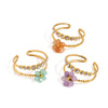 Wholesale Ring Stainless Steel Geometric Flower With Drill Electroplated