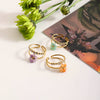 Wholesale Ring Stainless Steel Geometric Flower With Drill Electroplated