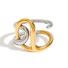 Wholesale Ring Stainless Steel Geometric French Retro Style Electroplated Jewelry