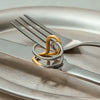 Wholesale Ring Stainless Steel Geometric French Retro Style Electroplated Jewelry
