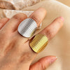Wholesale Ring Stainless Steel Geometric Heart Shape 18K Gold Plated Unisex