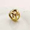 Wholesale Ring Stainless Steel Geometric Hollow Cross Buckle Electroplated