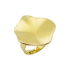 Wholesale Ring Stainless Steel Geometric Irregular Small Blade Open Style Vacuum Gold Plated Unisex