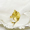 Wholesale Ring Stainless Steel Geometric Irregular Small Blade Open Style Vacuum Gold Plated Unisex
