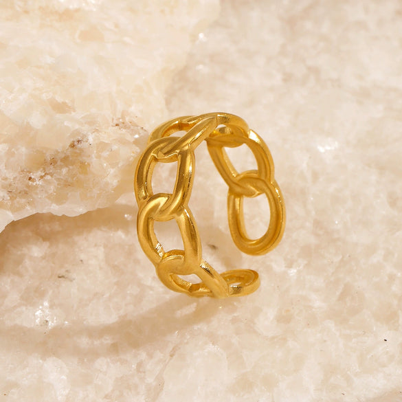 Wholesale Ring Stainless Steel Geometric 18K Gold Plated
