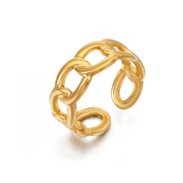Wholesale Ring Stainless Steel Geometric 18K Gold Plated