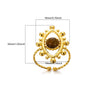 Wholesale Ring Stainless Steel Geometric Lace Hollow Design Inlaid Tiger's Eye Stone Electroplating