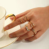Wholesale Ring Stainless Steel Geometric Light Luxury Electroplating Jewelry