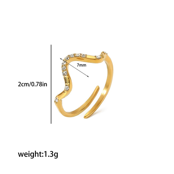 Wholesale Ring Stainless Steel Geometric Light Luxury Electroplating Jewelry