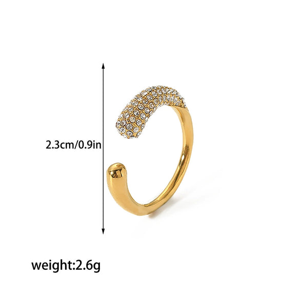 Wholesale Ring Stainless Steel Geometric Light Luxury Electroplating Jewelry