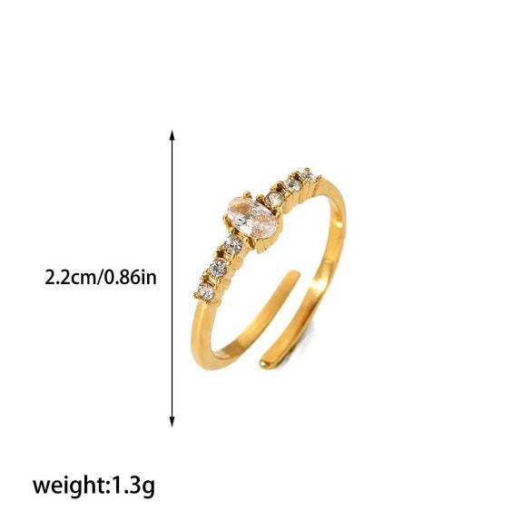 Wholesale Ring Stainless Steel Geometric Light Luxury Electroplating Jewelry