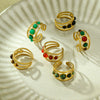 Wholesale Ring Stainless Steel Geometric Light Luxury Retro Women's Electroplating