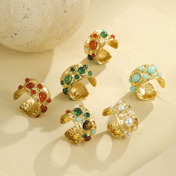 Wholesale Ring Stainless Steel Geometric Light Luxury Style Electroplated For Women