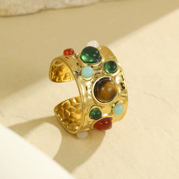 Wholesale Ring Stainless Steel Geometric Light Luxury Style Electroplated For Women