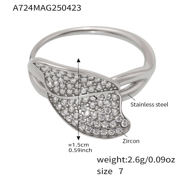 Wholesale Ring 316L Stainless Steel Geometric Love Flower Electroplated For Women