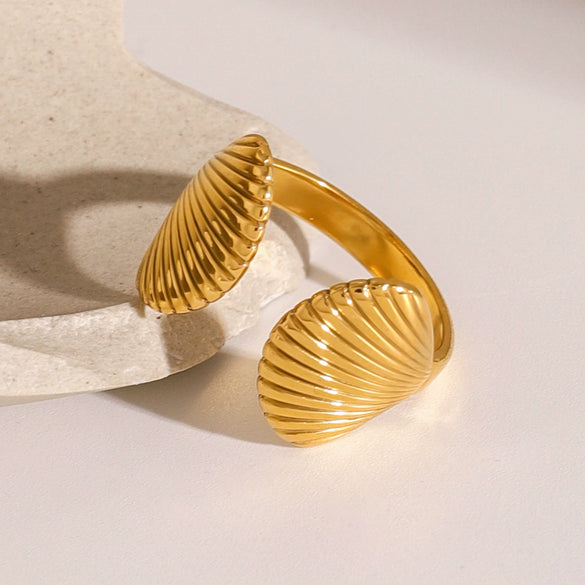 Wholesale Ring Stainless Steel Geometric Love Ring Electroplated