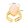 Wholesale Ring Stainless Steel Geometric Natural Stone Electroplated 18K Gold Unisex Women's