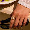Wholesale Ring Stainless Steel Geometric Ocean Holiday Style Electroplated