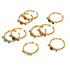 Wholesale Ring Stainless Steel Geometric Open Style Set With Gems Natural Stone Inlaid With Diamonds Unisex