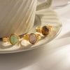 Wholesale Ring Stainless Steel Geometric Oval Semiprecious Stone Electroplated Women's