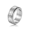 Wholesale Ring Stainless Steel Geometric Pattern Electroplating Rotatable Design Unisex Dark Style